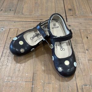 Footmates brown leather metallic dot shoes